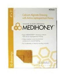 MEDIHONEY CALCIUM ALG DRESSING 4X5 10/BX